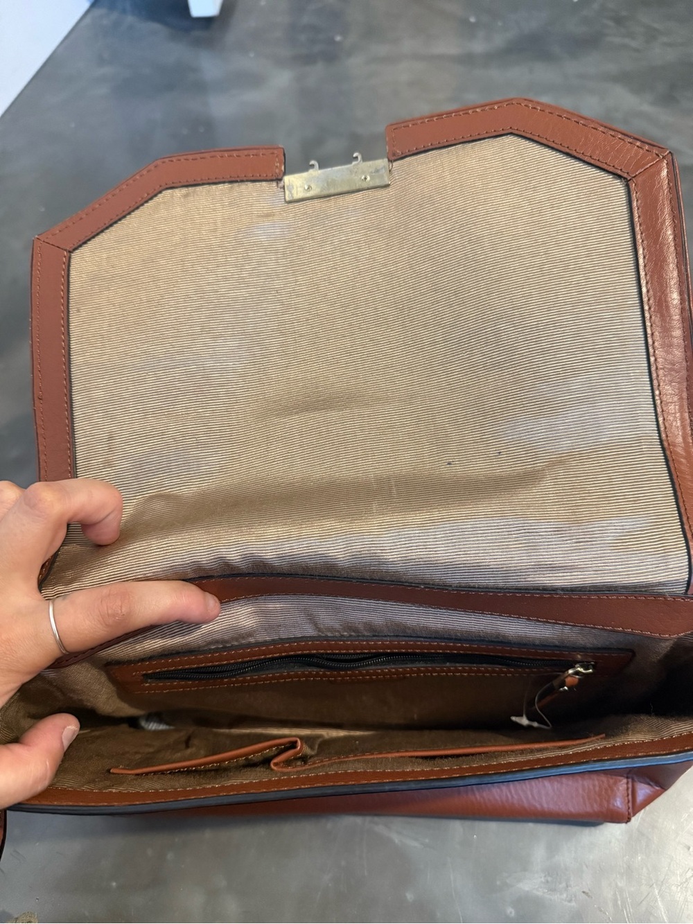 BCBGMaxAzria Chestnut Brown Leather Shoulder Bag - Picture 3 of 3